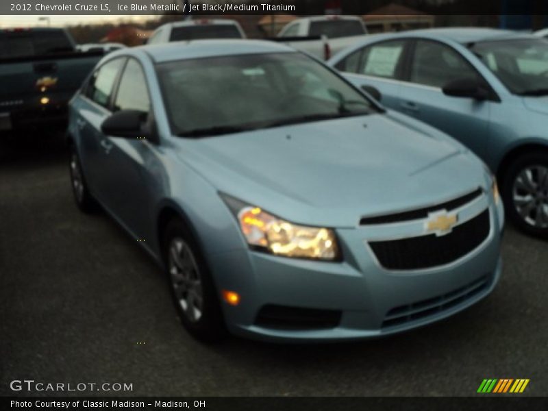 Ice Blue Metallic / Jet Black/Medium Titanium 2012 Chevrolet Cruze LS