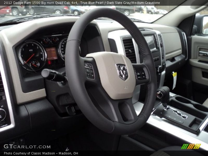 True Blue Pearl / Dark Slate Gray/Medium Graystone 2012 Dodge Ram 1500 Big Horn Quad Cab 4x4
