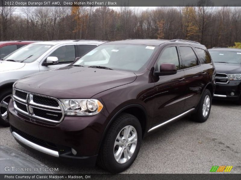 Deep Molten Red Pearl / Black 2012 Dodge Durango SXT AWD