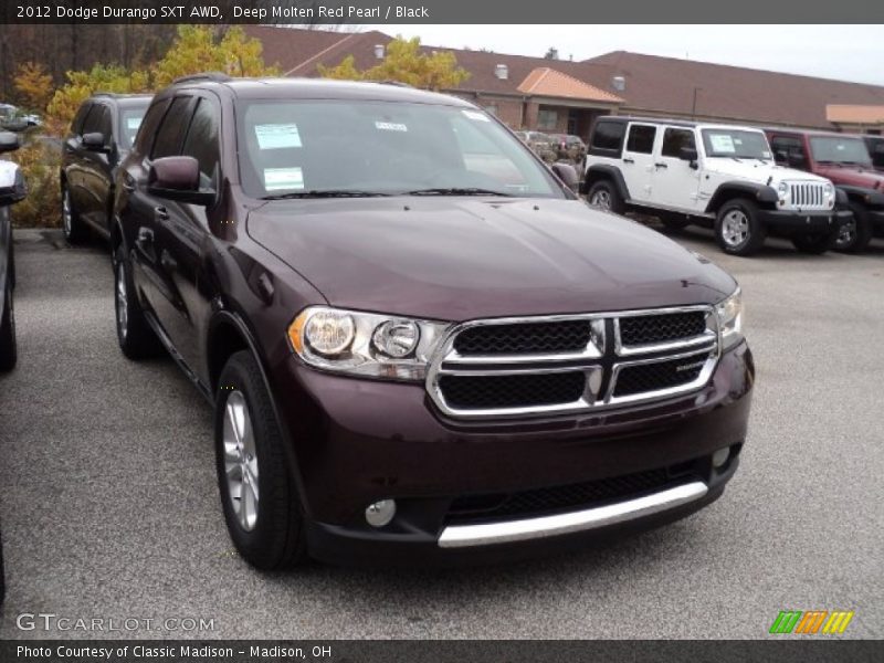 Deep Molten Red Pearl / Black 2012 Dodge Durango SXT AWD