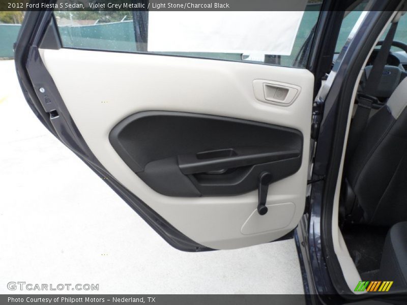 Violet Grey Metallic / Light Stone/Charcoal Black 2012 Ford Fiesta S Sedan