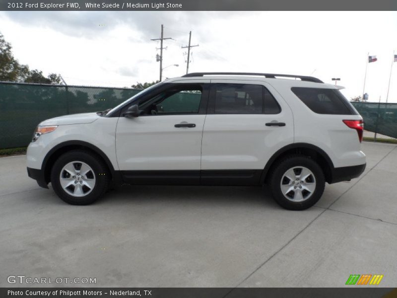 White Suede / Medium Light Stone 2012 Ford Explorer FWD