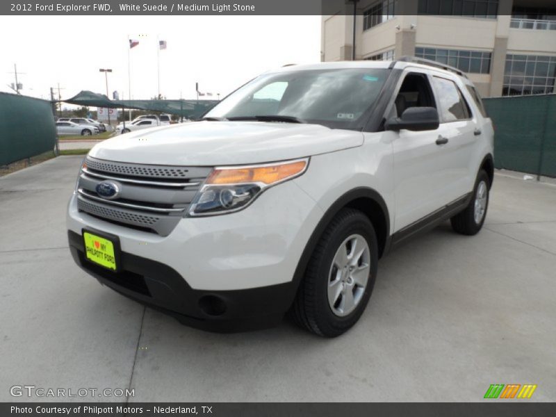 White Suede / Medium Light Stone 2012 Ford Explorer FWD