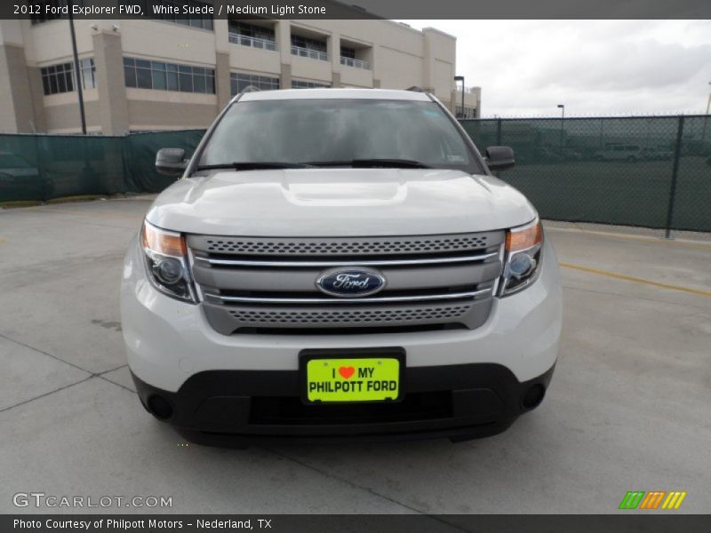 White Suede / Medium Light Stone 2012 Ford Explorer FWD