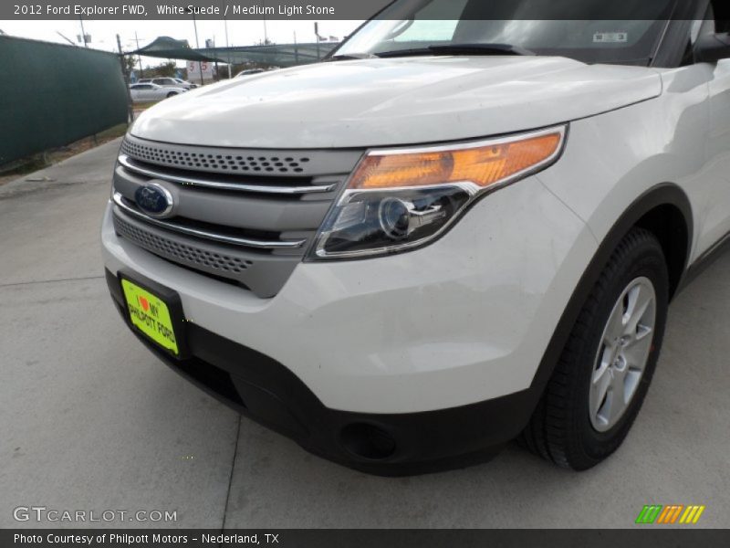White Suede / Medium Light Stone 2012 Ford Explorer FWD