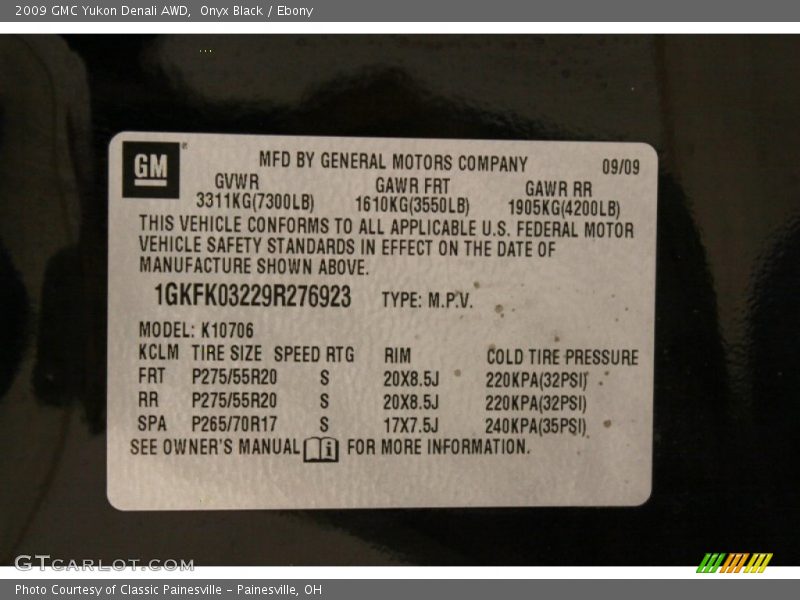 Onyx Black / Ebony 2009 GMC Yukon Denali AWD
