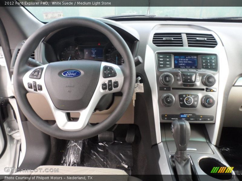 White Suede / Medium Light Stone 2012 Ford Explorer FWD