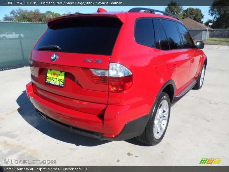 Crimson Red / Sand Beige/Black Nevada Leather 2008 BMW X3 3.0si