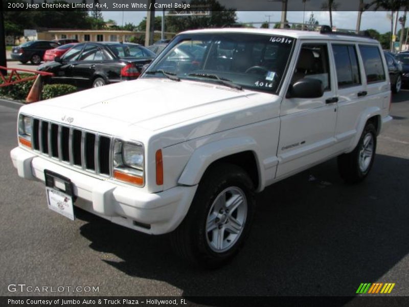 Stone White / Camel Beige 2000 Jeep Cherokee Limited 4x4