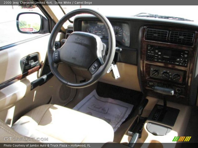 Stone White / Camel Beige 2000 Jeep Cherokee Limited 4x4
