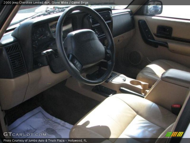 Stone White / Camel Beige 2000 Jeep Cherokee Limited 4x4