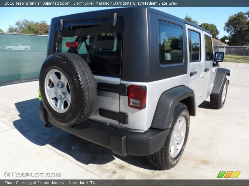 Bright Silver Metallic / Dark Slate Gray/Medium Slate Gray 2010 Jeep Wrangler Unlimited Sport