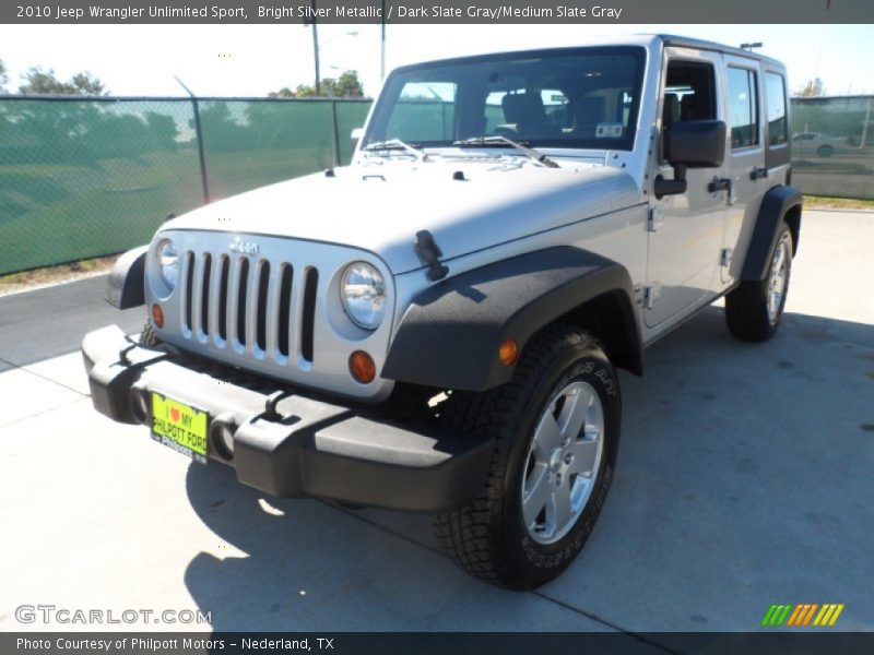 Bright Silver Metallic / Dark Slate Gray/Medium Slate Gray 2010 Jeep Wrangler Unlimited Sport