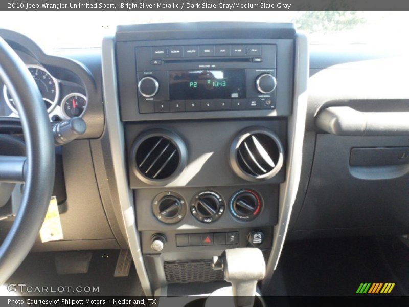 Bright Silver Metallic / Dark Slate Gray/Medium Slate Gray 2010 Jeep Wrangler Unlimited Sport