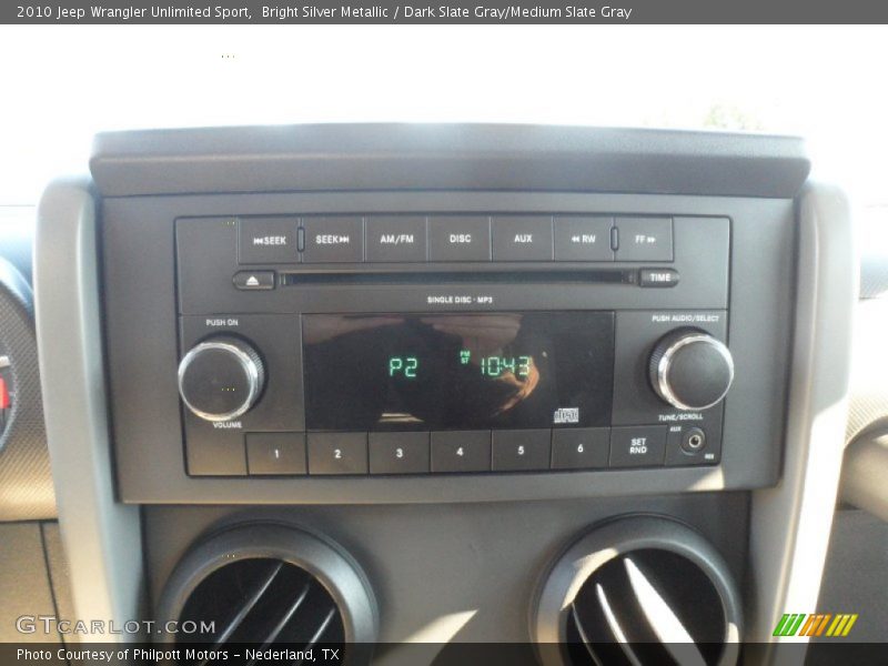 Bright Silver Metallic / Dark Slate Gray/Medium Slate Gray 2010 Jeep Wrangler Unlimited Sport