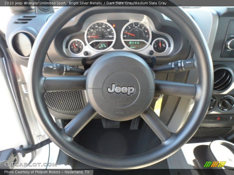 Bright Silver Metallic / Dark Slate Gray/Medium Slate Gray 2010 Jeep Wrangler Unlimited Sport