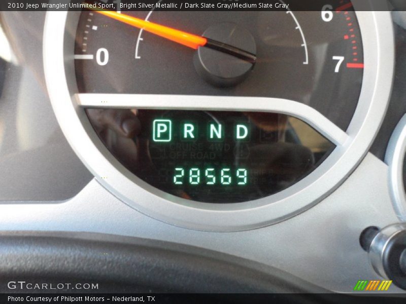 Bright Silver Metallic / Dark Slate Gray/Medium Slate Gray 2010 Jeep Wrangler Unlimited Sport