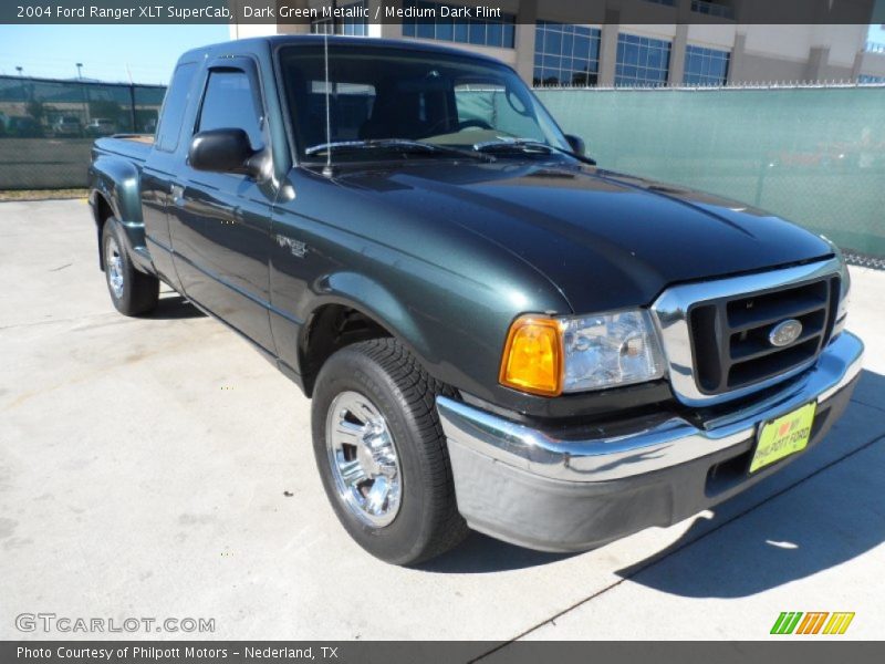 Dark Green Metallic / Medium Dark Flint 2004 Ford Ranger XLT SuperCab