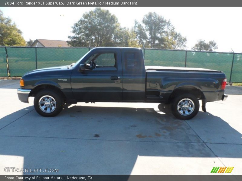 Dark Green Metallic / Medium Dark Flint 2004 Ford Ranger XLT SuperCab