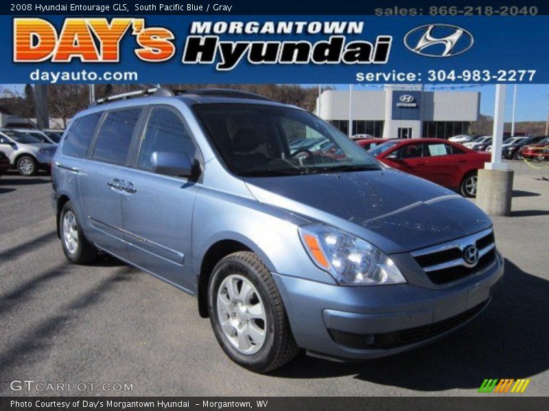 South Pacific Blue / Gray 2008 Hyundai Entourage GLS