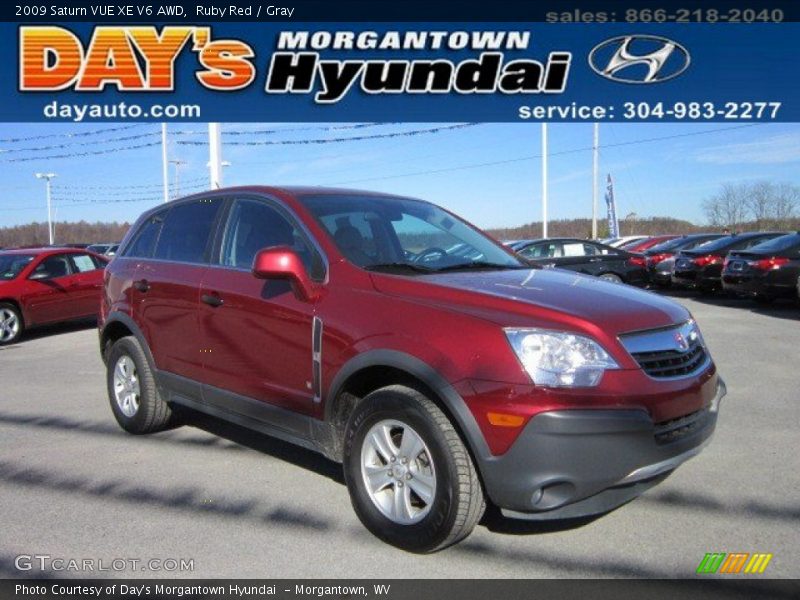 Ruby Red / Gray 2009 Saturn VUE XE V6 AWD