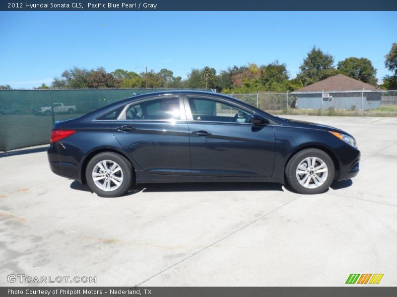 Pacific Blue Pearl / Gray 2012 Hyundai Sonata GLS