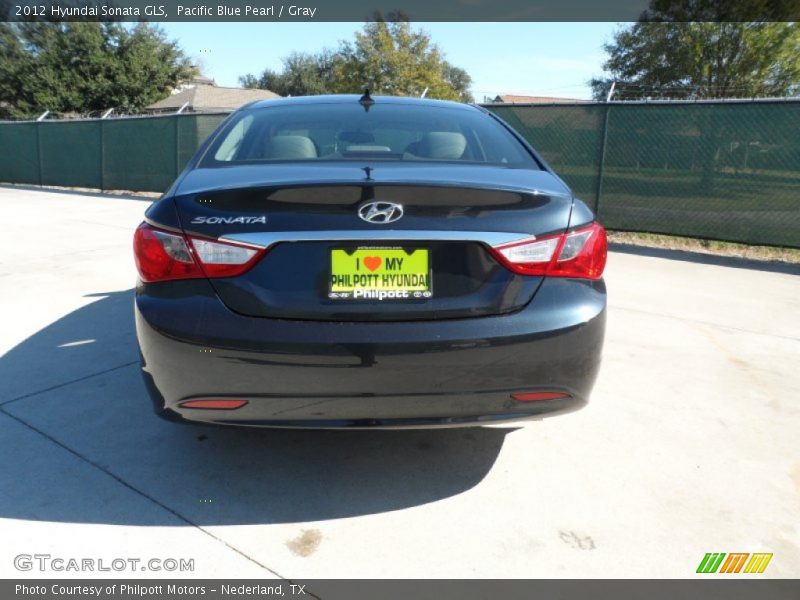 Pacific Blue Pearl / Gray 2012 Hyundai Sonata GLS