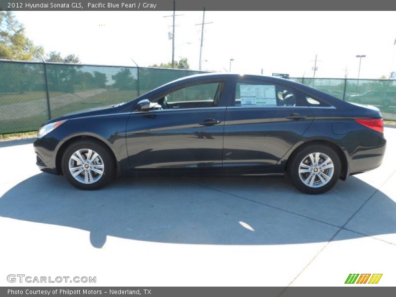 Pacific Blue Pearl / Gray 2012 Hyundai Sonata GLS