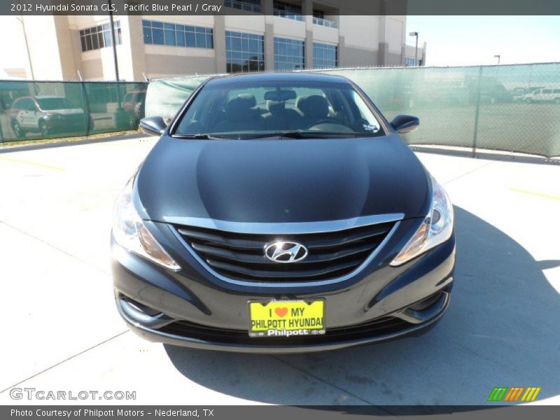 Pacific Blue Pearl / Gray 2012 Hyundai Sonata GLS