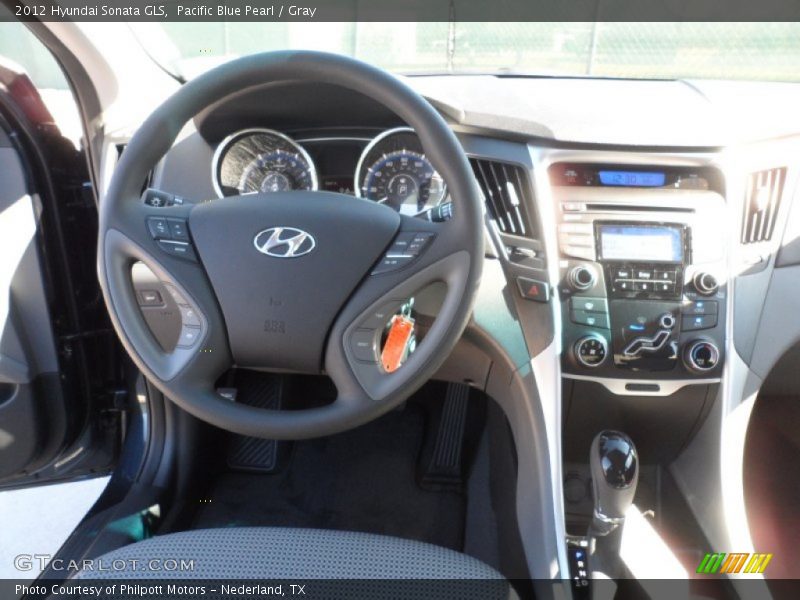 Pacific Blue Pearl / Gray 2012 Hyundai Sonata GLS
