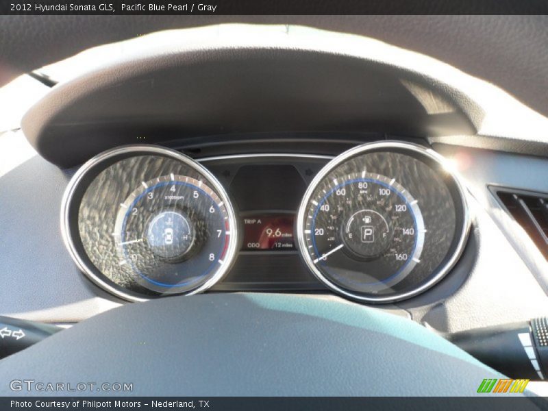 Pacific Blue Pearl / Gray 2012 Hyundai Sonata GLS
