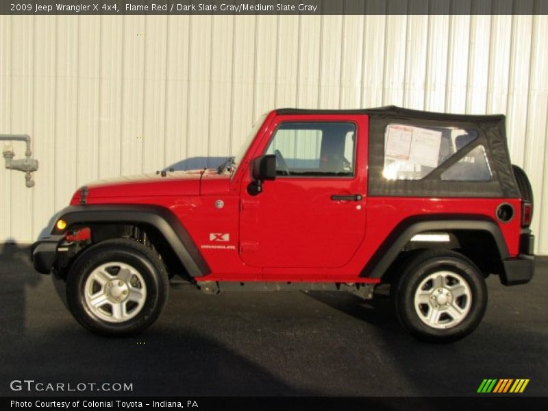 Flame Red / Dark Slate Gray/Medium Slate Gray 2009 Jeep Wrangler X 4x4