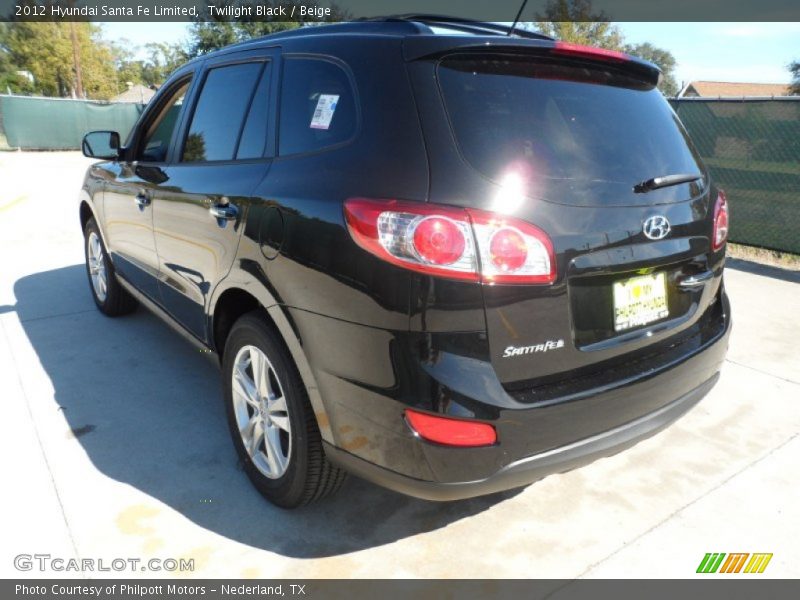 Twilight Black / Beige 2012 Hyundai Santa Fe Limited