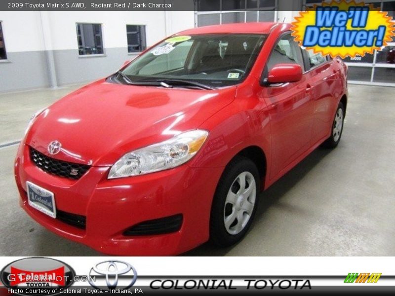 Radiant Red / Dark Charcoal 2009 Toyota Matrix S AWD