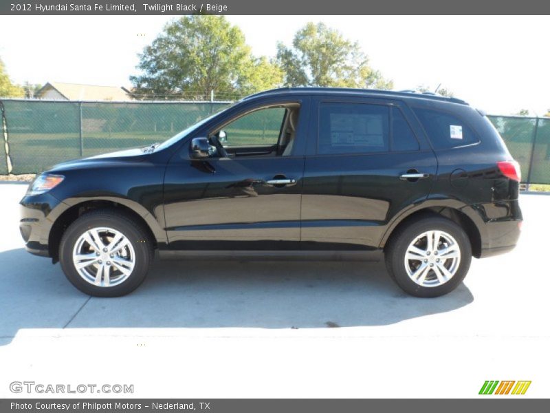 Twilight Black / Beige 2012 Hyundai Santa Fe Limited