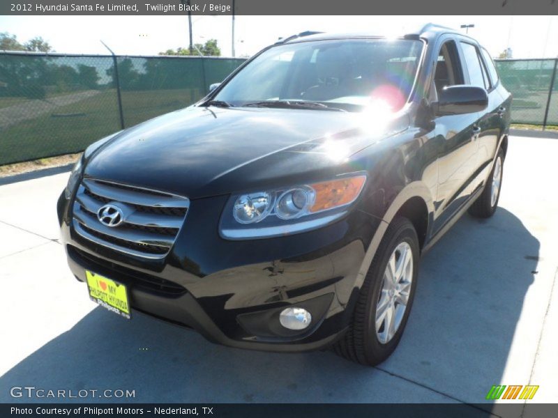 Twilight Black / Beige 2012 Hyundai Santa Fe Limited