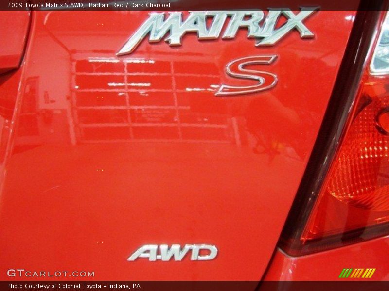 Radiant Red / Dark Charcoal 2009 Toyota Matrix S AWD