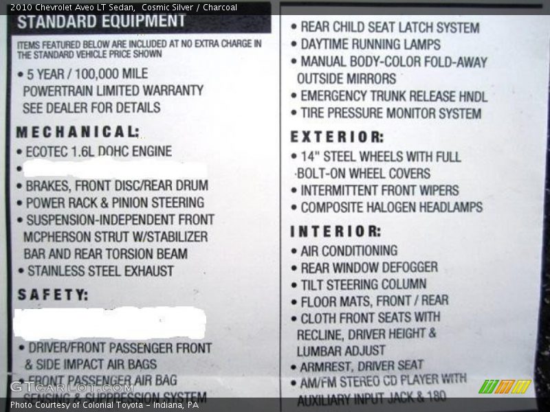 Cosmic Silver / Charcoal 2010 Chevrolet Aveo LT Sedan