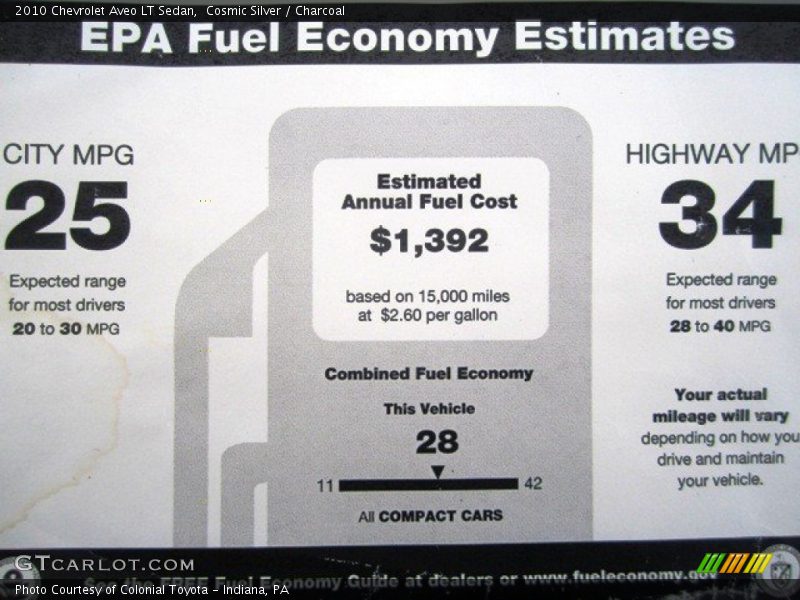 Cosmic Silver / Charcoal 2010 Chevrolet Aveo LT Sedan