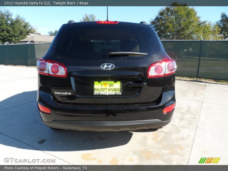 Twilight Black / Beige 2012 Hyundai Santa Fe GLS