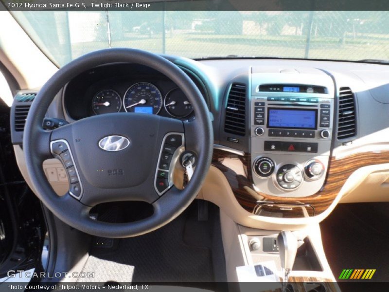 Twilight Black / Beige 2012 Hyundai Santa Fe GLS