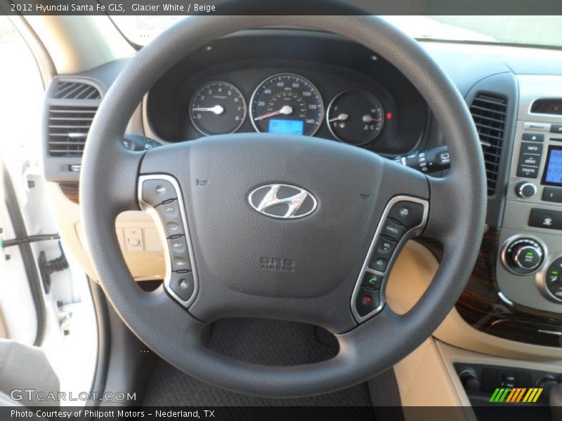 Glacier White / Beige 2012 Hyundai Santa Fe GLS