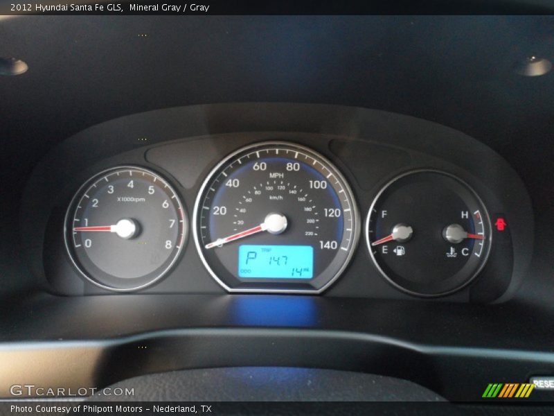 Mineral Gray / Gray 2012 Hyundai Santa Fe GLS