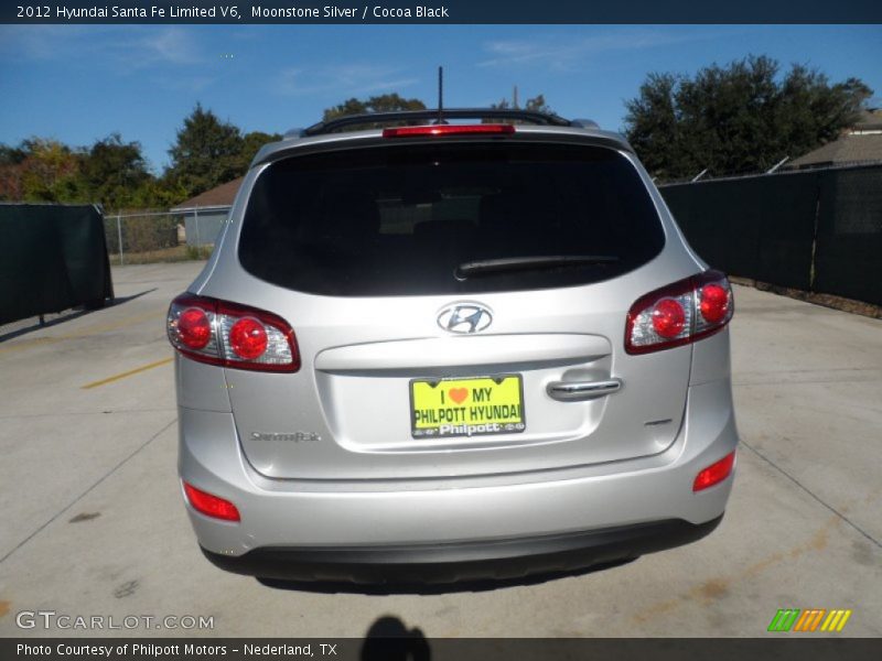 Moonstone Silver / Cocoa Black 2012 Hyundai Santa Fe Limited V6