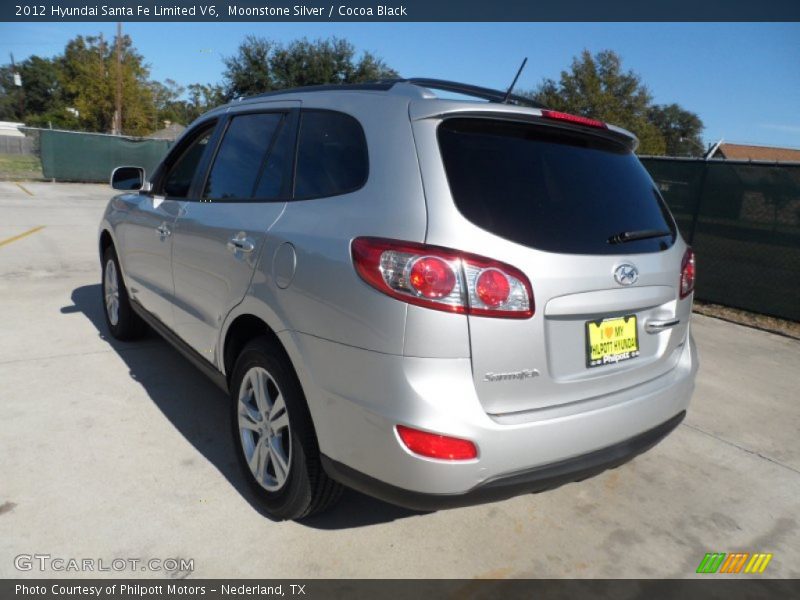 Moonstone Silver / Cocoa Black 2012 Hyundai Santa Fe Limited V6