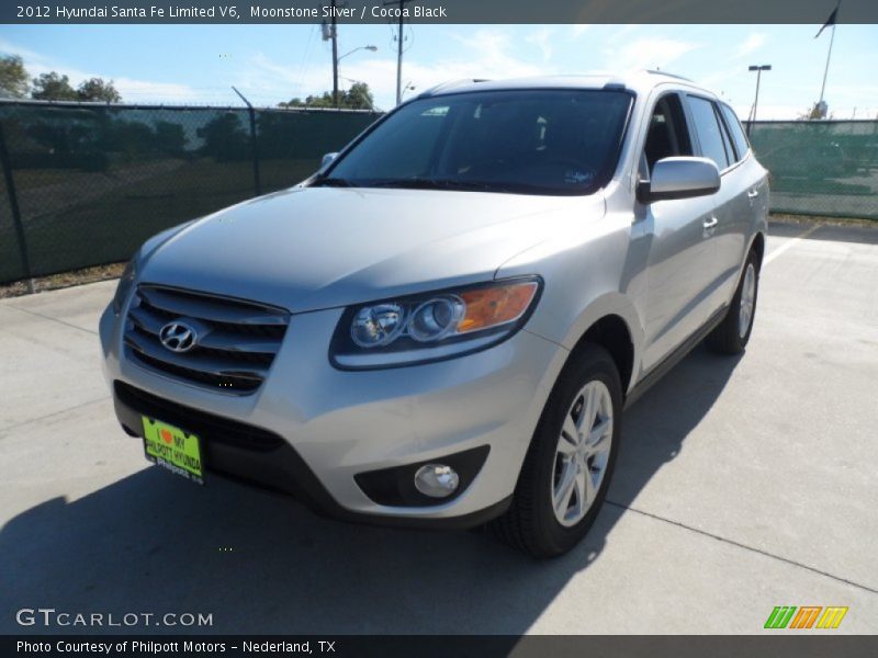 Moonstone Silver / Cocoa Black 2012 Hyundai Santa Fe Limited V6