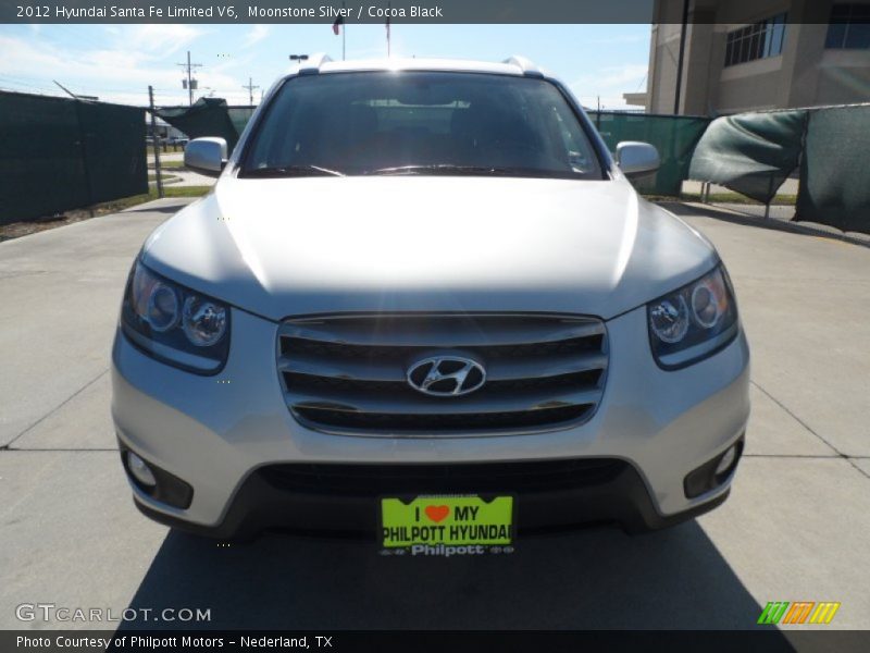 Moonstone Silver / Cocoa Black 2012 Hyundai Santa Fe Limited V6