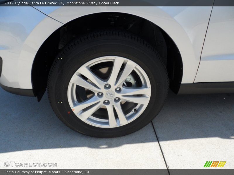 Moonstone Silver / Cocoa Black 2012 Hyundai Santa Fe Limited V6