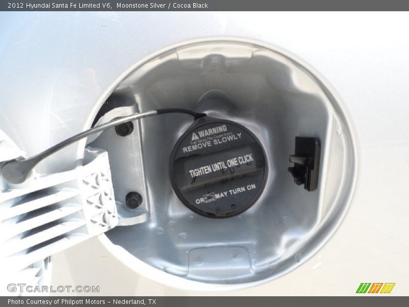 Moonstone Silver / Cocoa Black 2012 Hyundai Santa Fe Limited V6