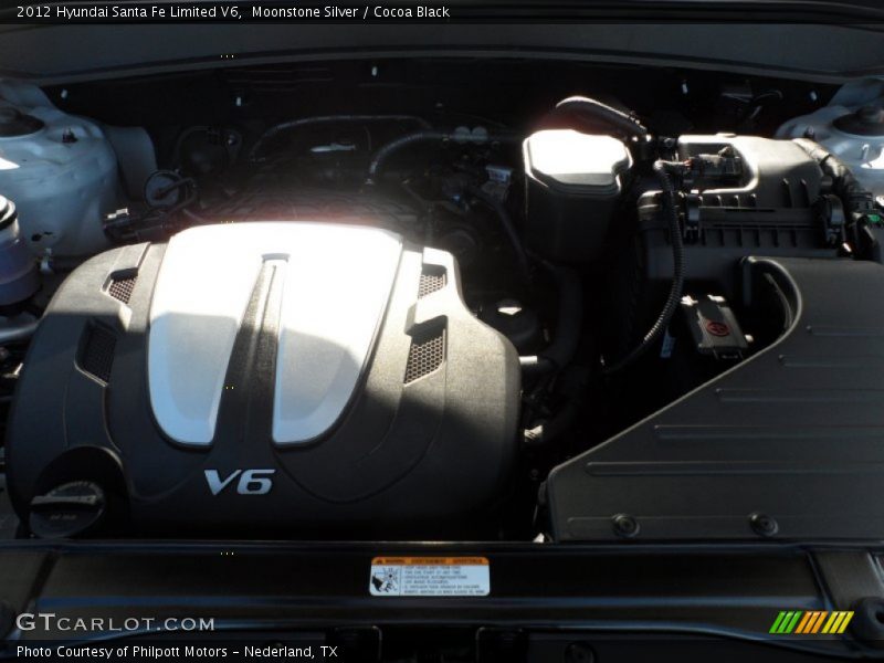 Moonstone Silver / Cocoa Black 2012 Hyundai Santa Fe Limited V6